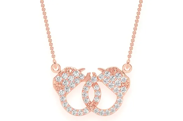 0.15CTW Handcuffs Diamond Pendant