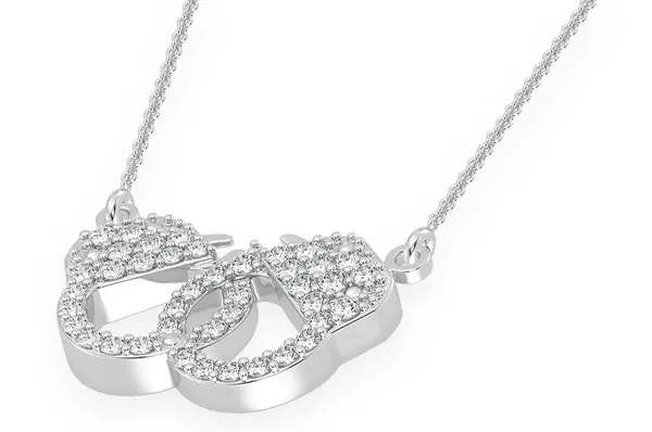 0.15CTW Handcuffs Diamond Pendant