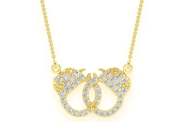 0.15CTW Handcuffs Diamond Pendant