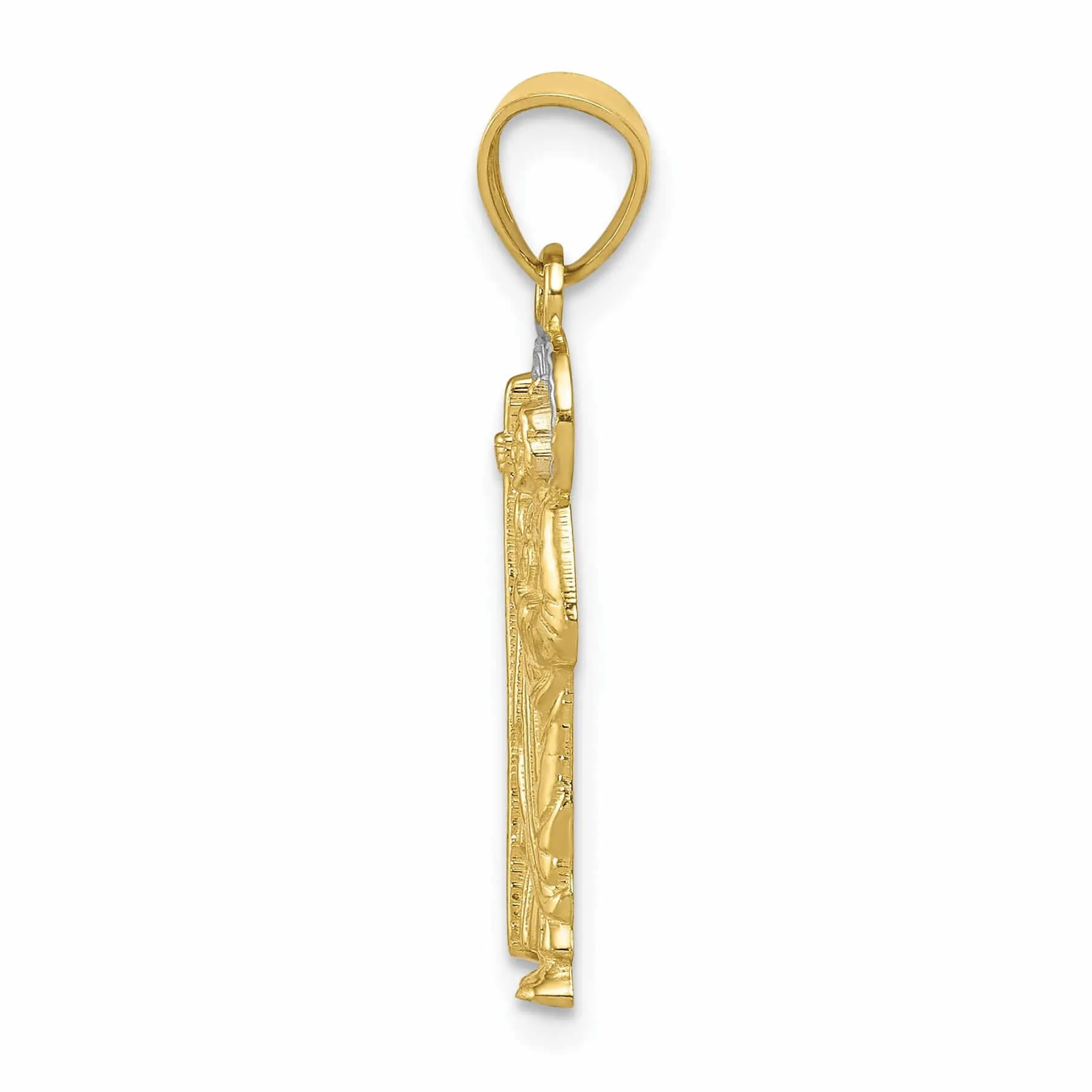 10k Two Tone Gold Polished Saint Jude Pendant