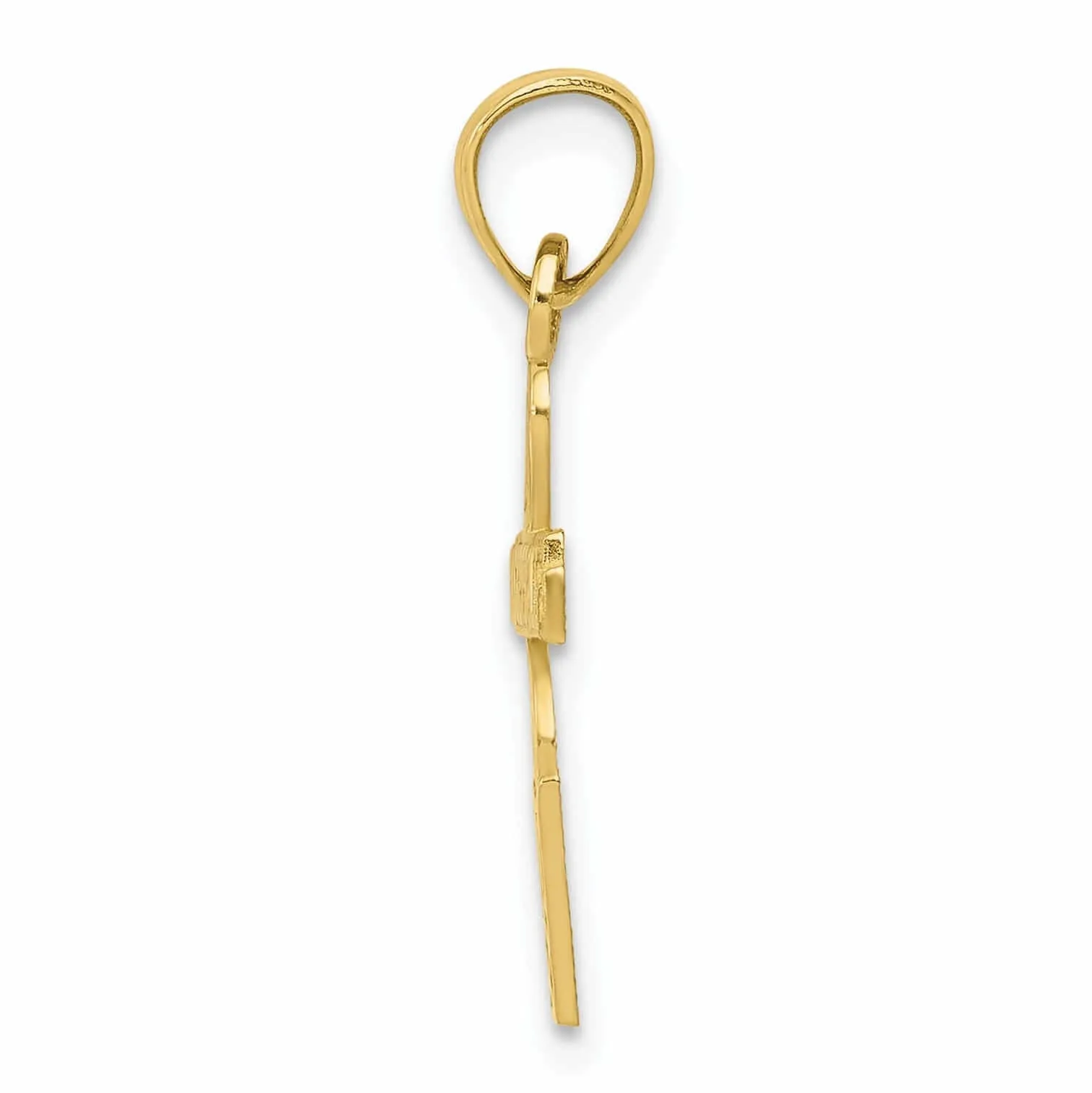 10k Yellow Gold I Love Basketball Net Pendant