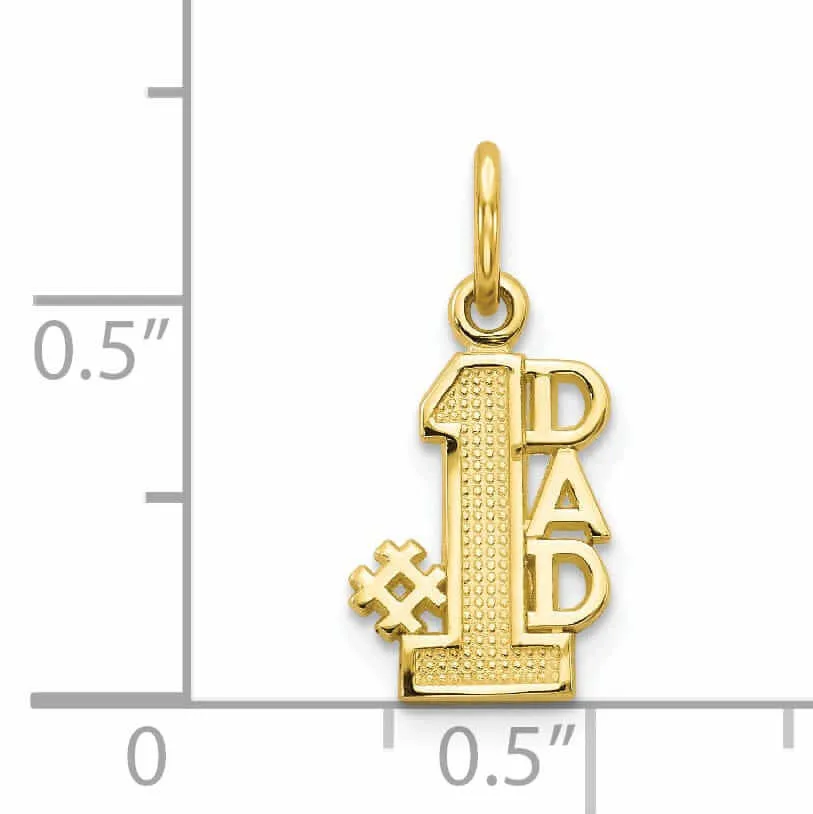 10k Yellow Gold Polished Finish #1 Dad Pendant