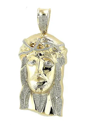 10KY 1.00CTW DIAMOND JESUS HEAD