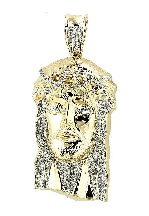 10KY 1.00CTW DIAMOND JESUS HEAD