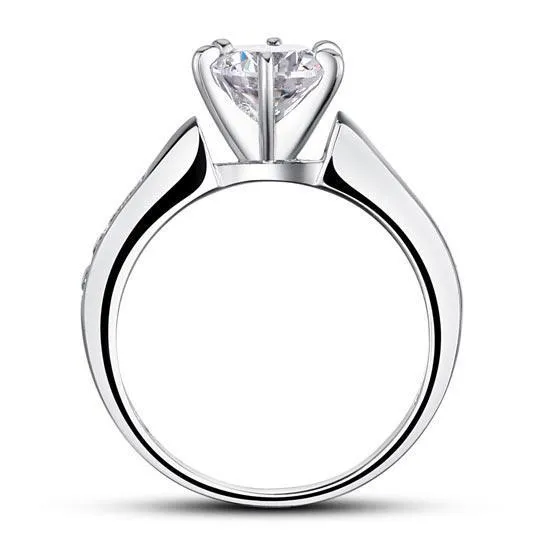 1.25 Carat Round Cut Created Zirconia 925 Sterling Silver Wedding Engagement Ring MJXFR8013