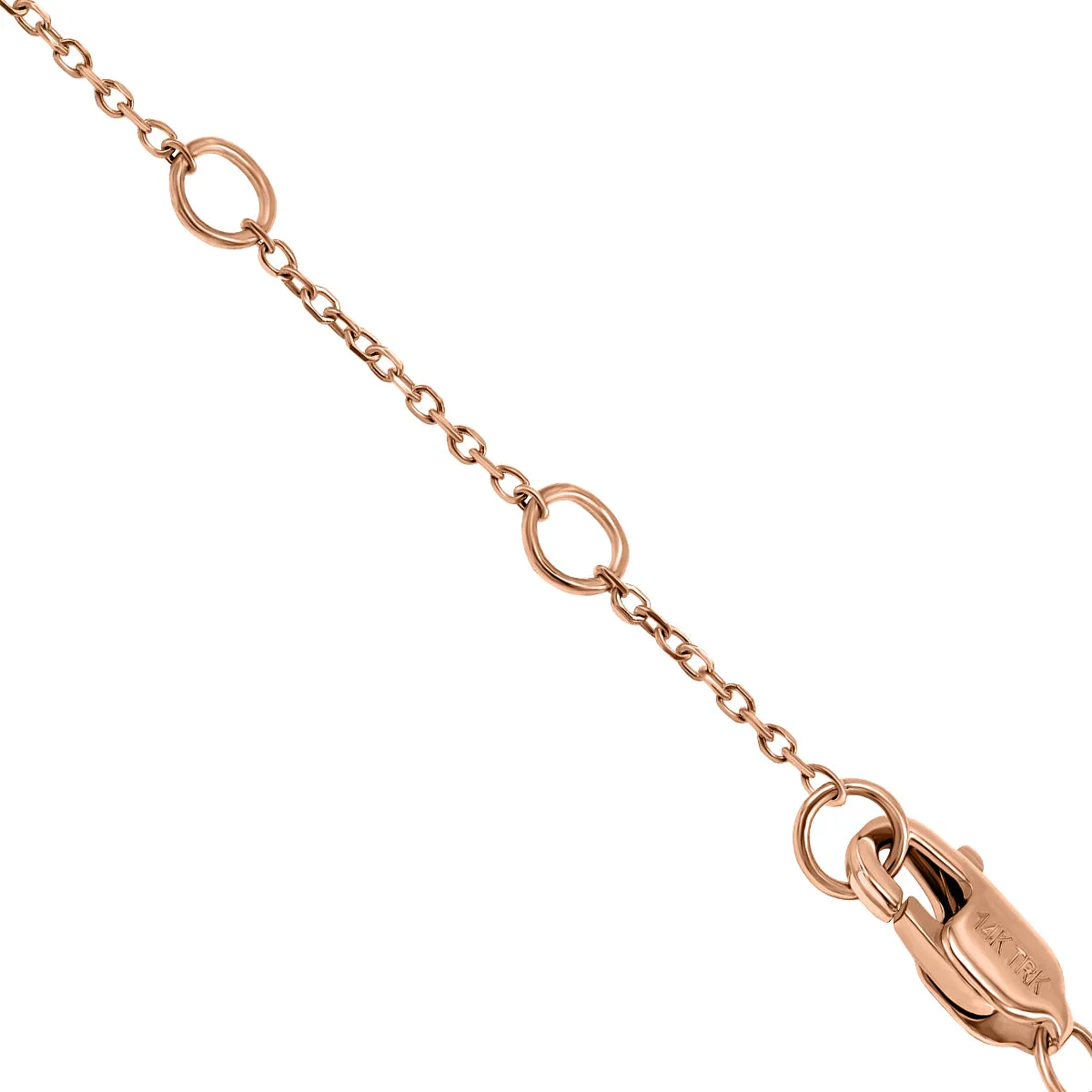 1/4 Carat TW Bezel Set Genuine Diamond Station Bracelet in 14K Rose Gold