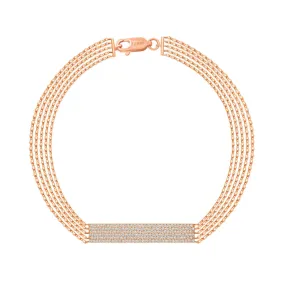 14K Gold ID Diamond Bracelet