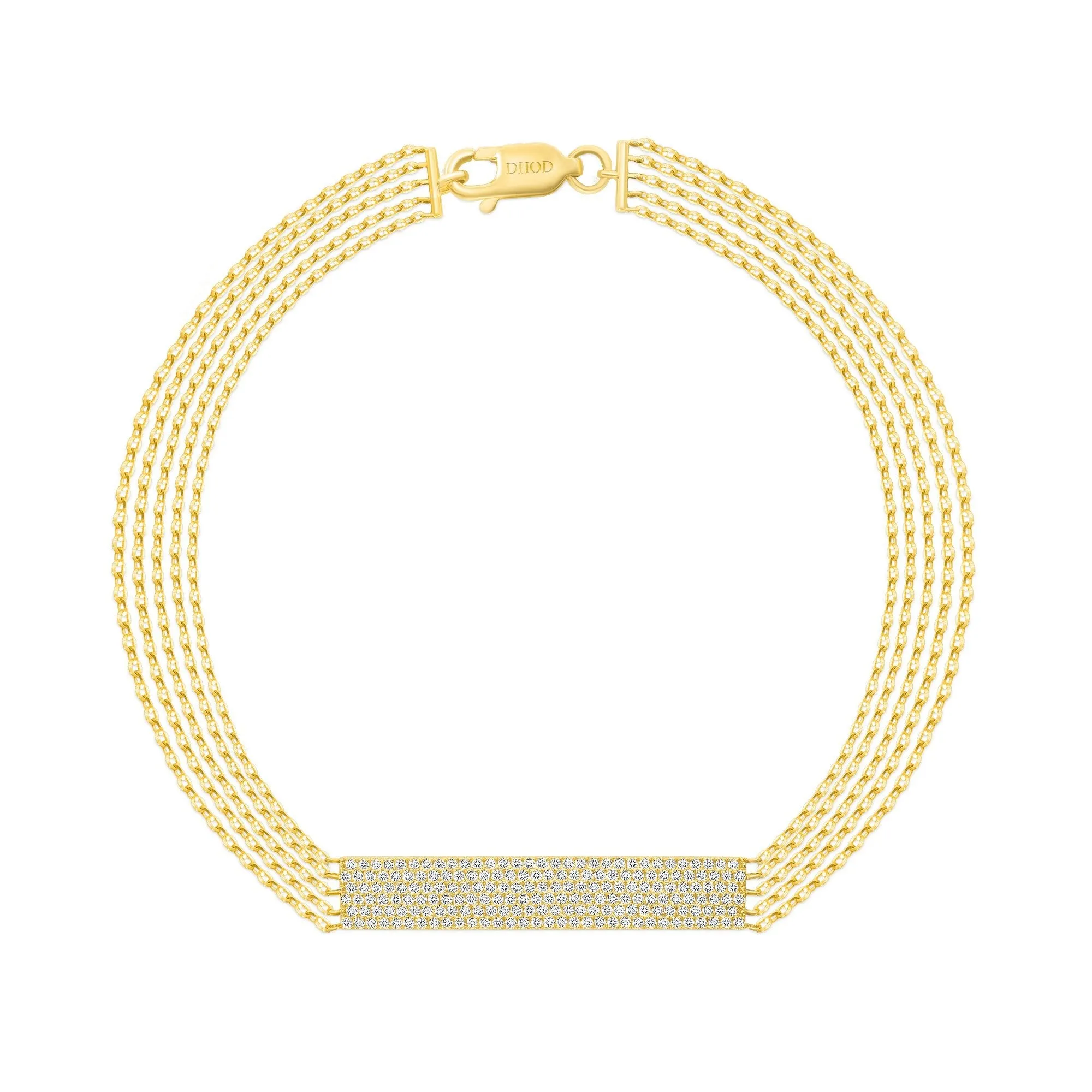 14K Gold ID Diamond Bracelet