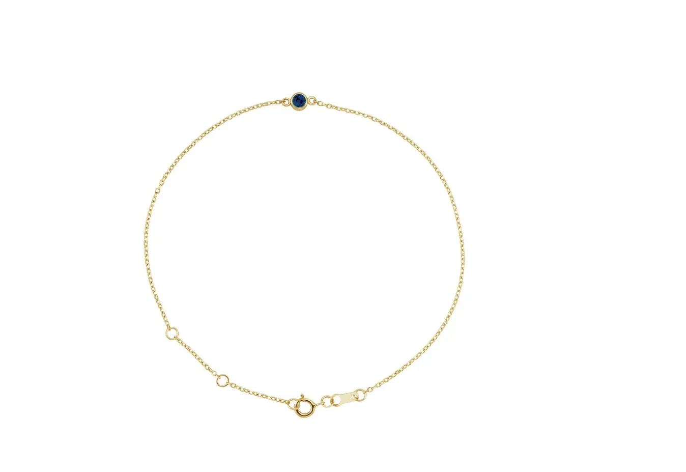 14K Gold Natural Round Sapphire Bracelet