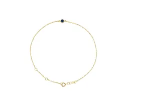 14K Gold Natural Round Sapphire Bracelet