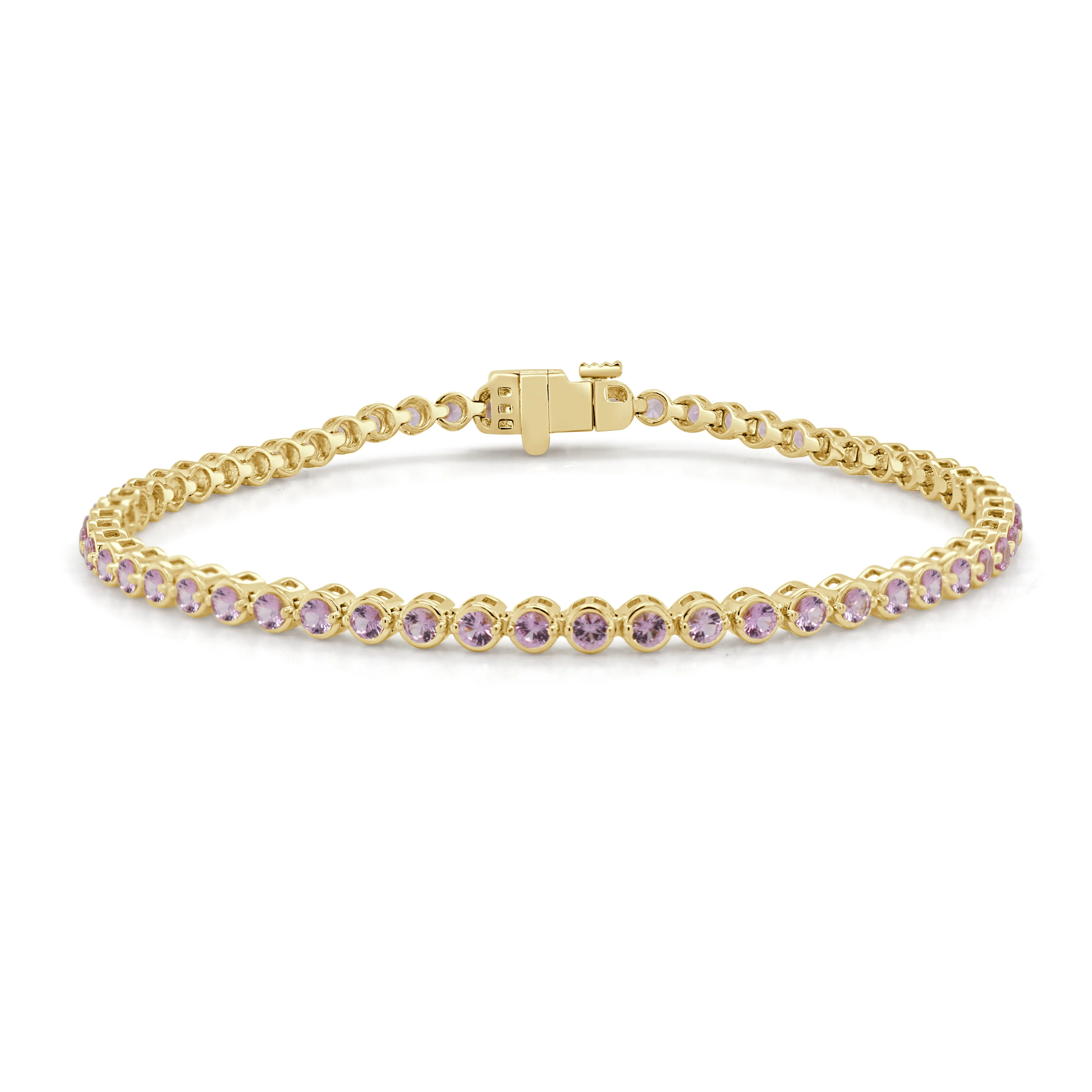 14K Gold Pink Sapphire Bracelet - 2.26ct