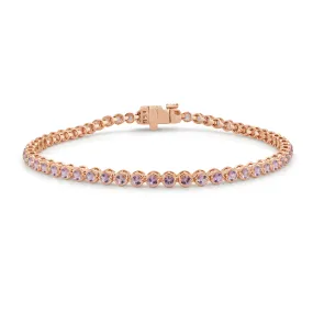 14K Gold Pink Sapphire Bracelet - 2.26ct