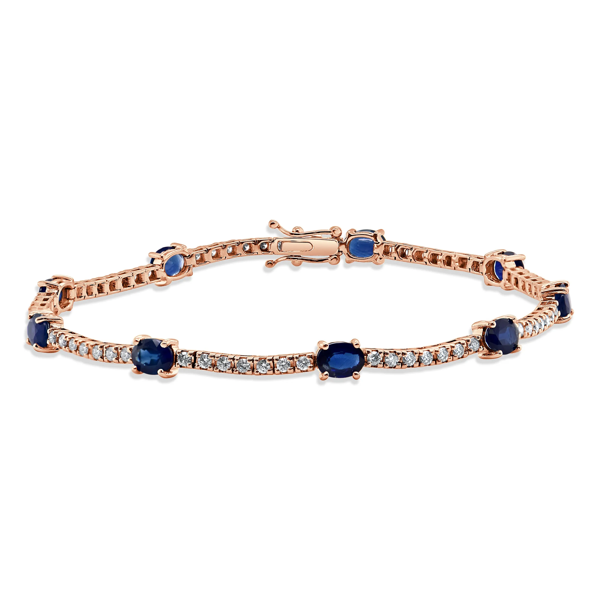 14K Gold Sapphire & Diamond Bracelet