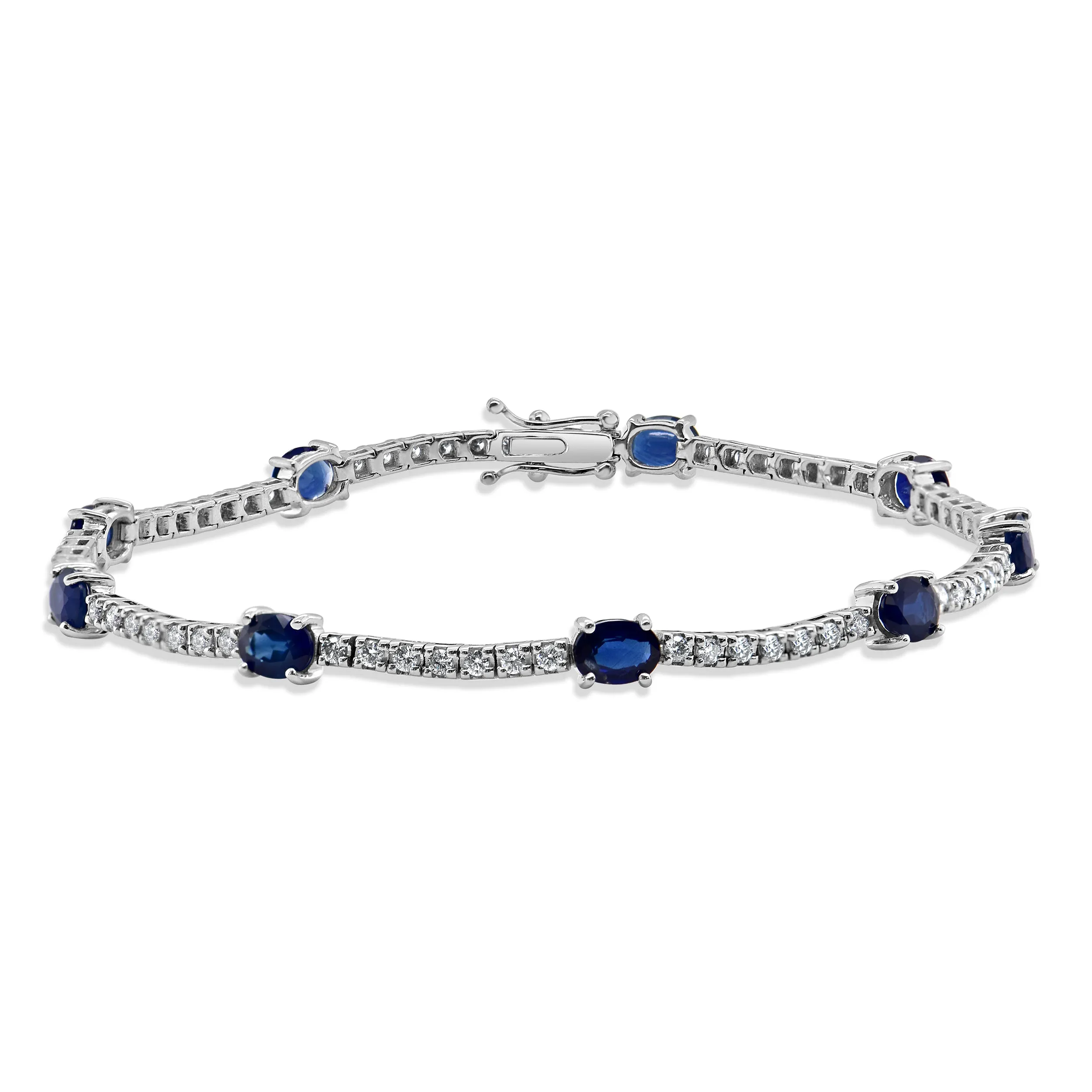 14K Gold Sapphire & Diamond Bracelet