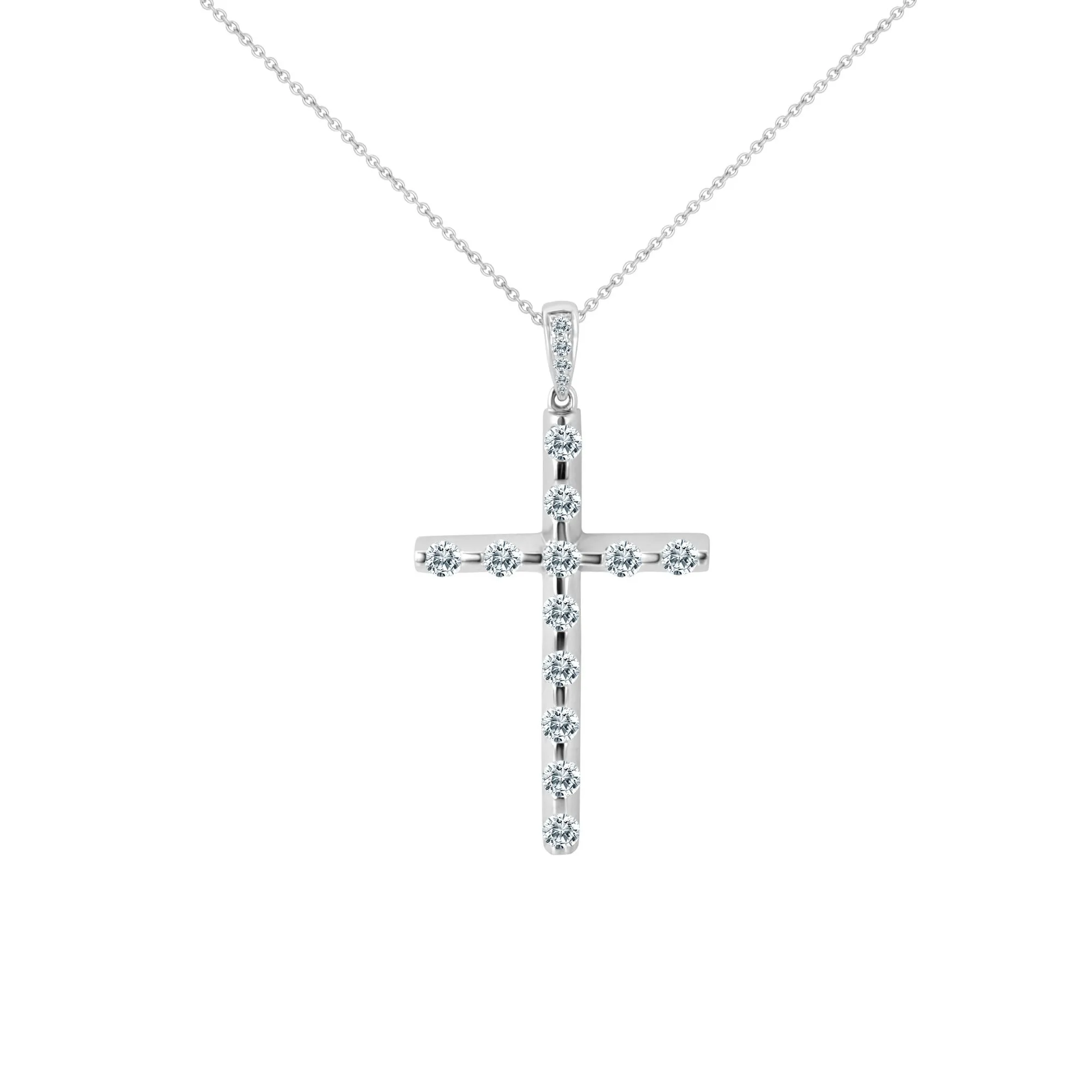 14K PENDANT DIAMOND CROSS (102DP2136-25-CR)
