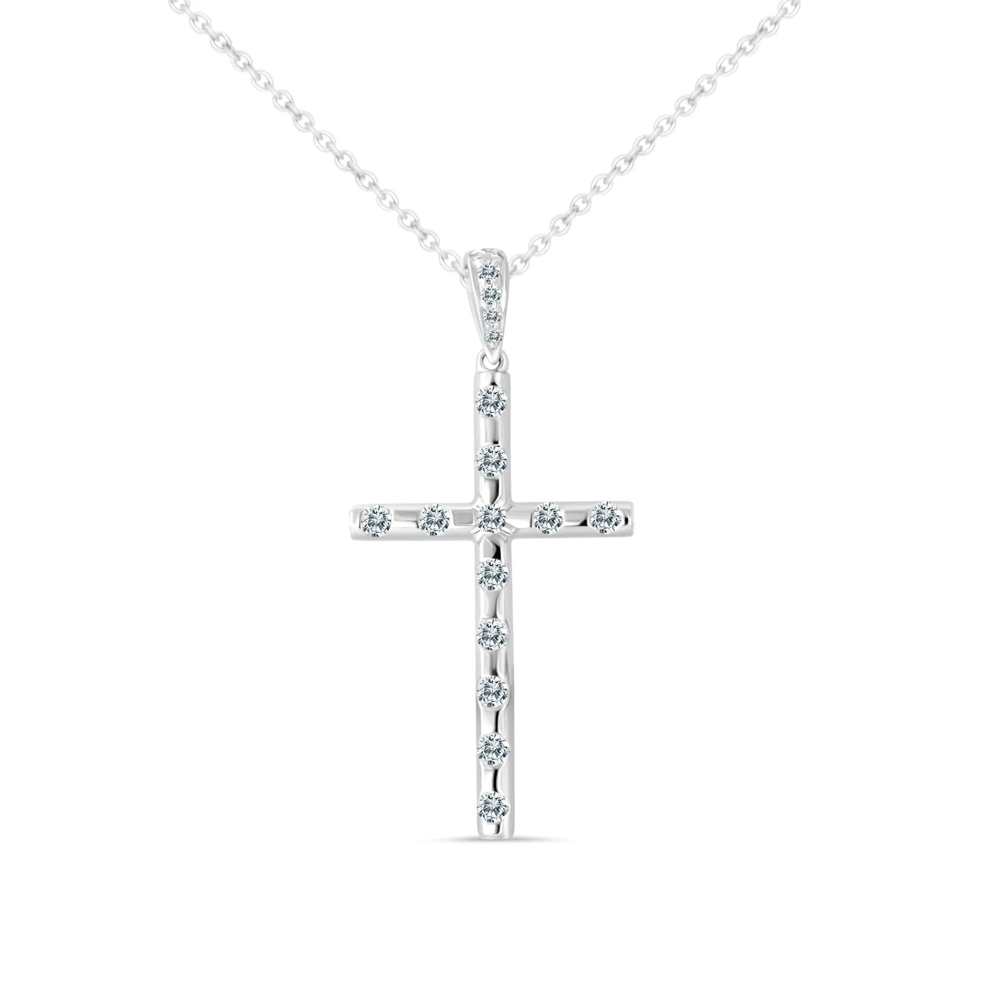 14K PENDANT DIAMOND CROSS (102DP2136-50-CR)