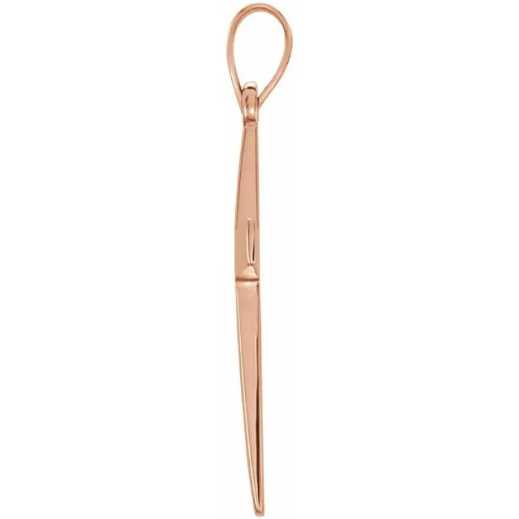 14K Rose 20x13.7 mm Cross Pendant