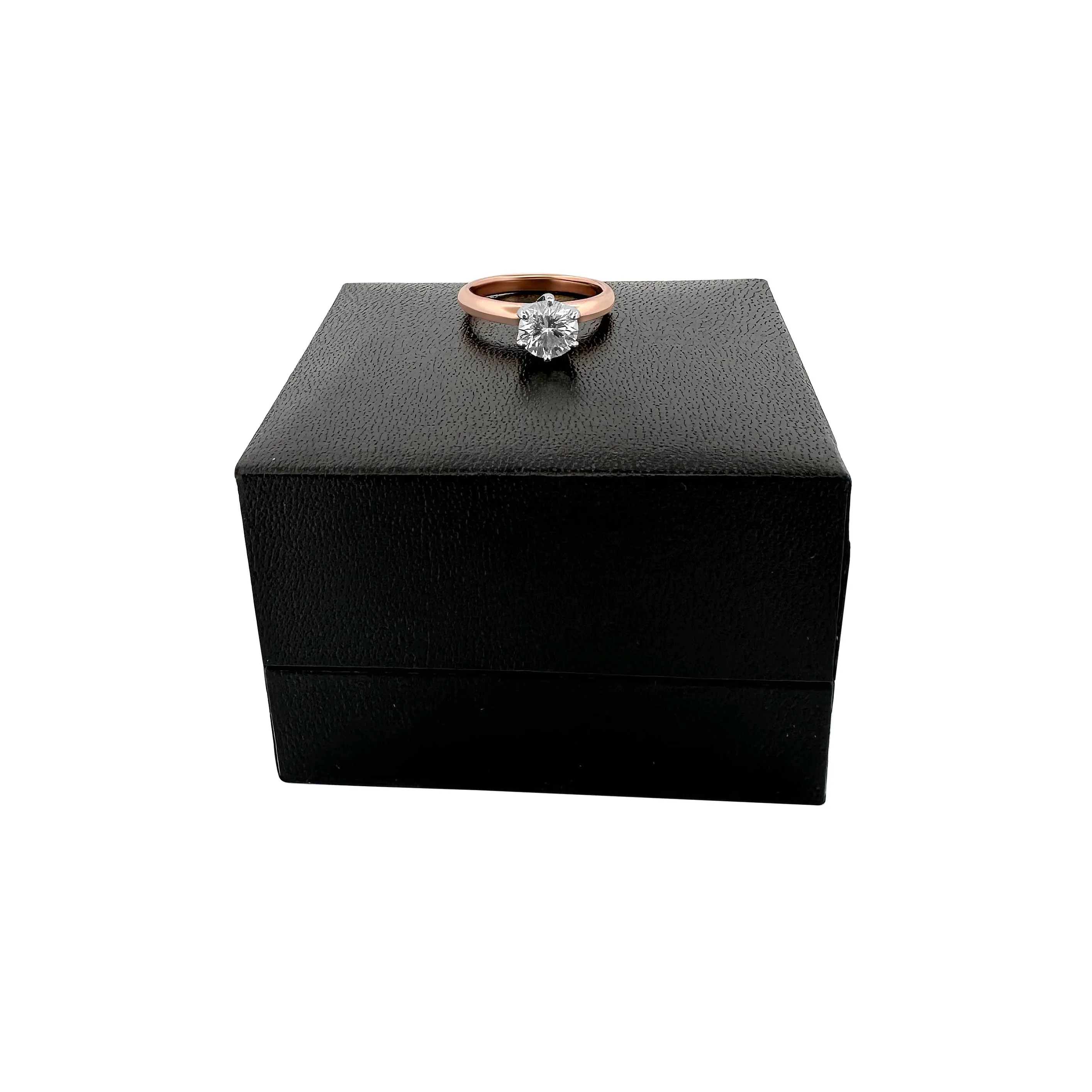 14K Rose Gold 1.08cts Round Brilliant Diamond Solitaire Engagement Ring