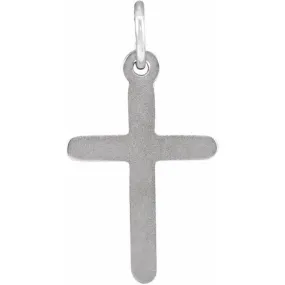 14K White 20x10.4 mm Cross Pendant