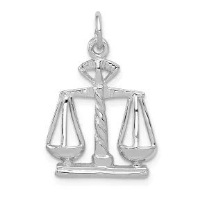 14k White Gold Large Scales of Justice Pendant