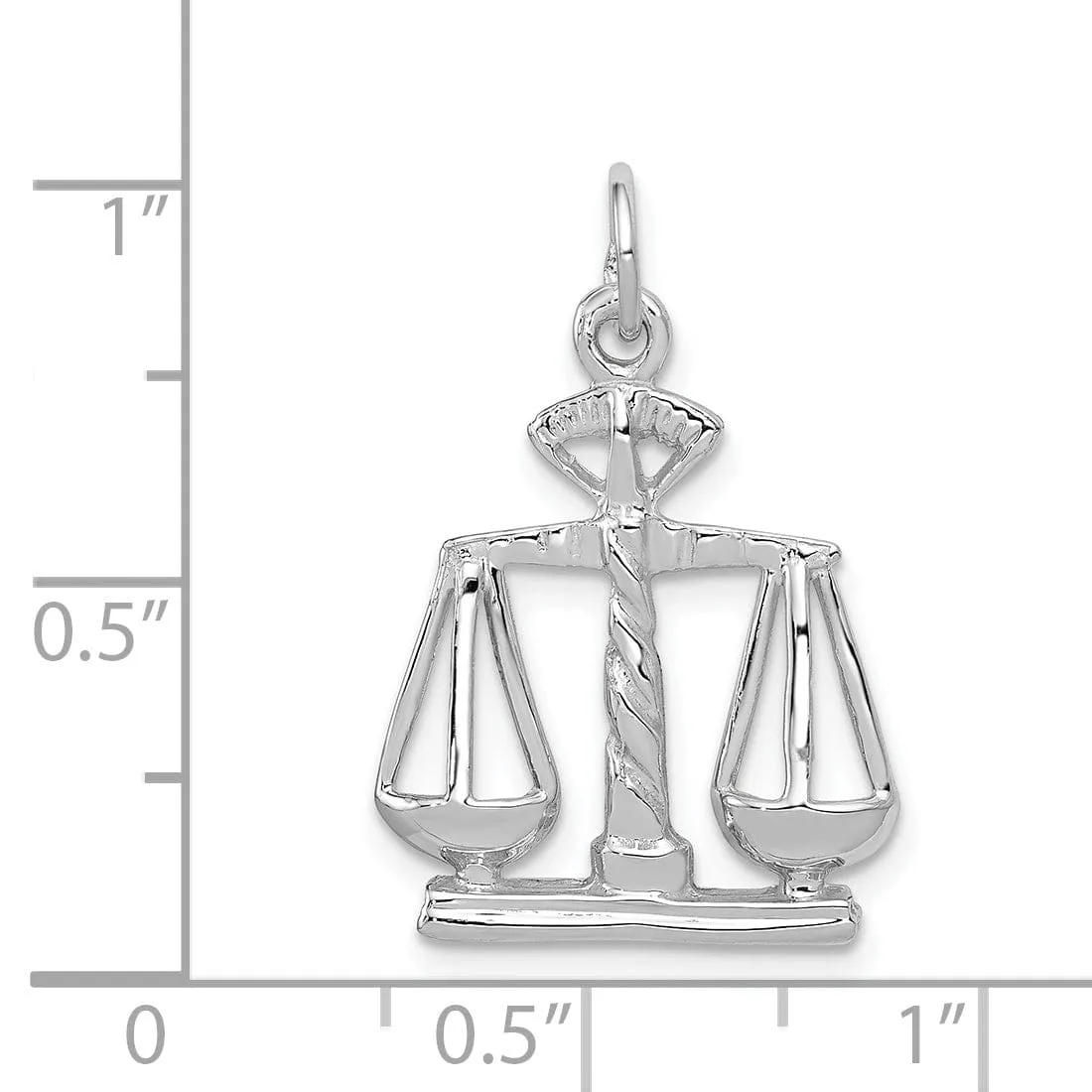 14k White Gold Large Scales of Justice Pendant
