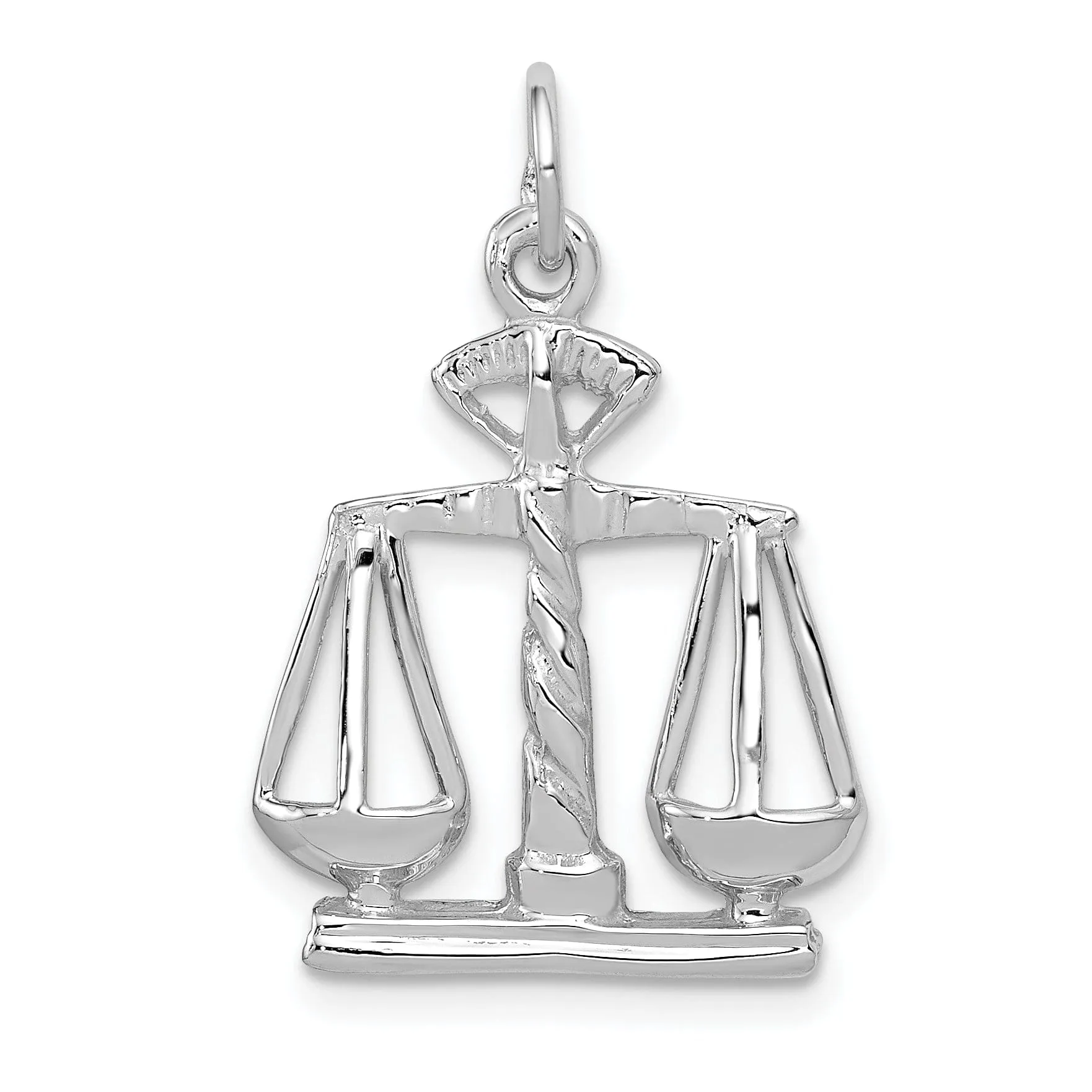 14k White Gold Large Scales of Justice Pendant