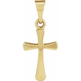 14K Yellow 16.5x9.5 mm Cross Pendant