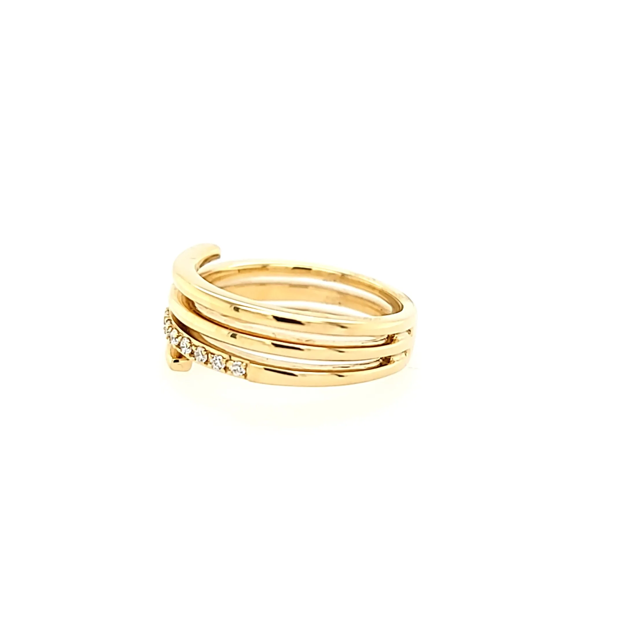 14k Yellow Gold Diamond Multi-Band Wraparound Ring (I5591)
