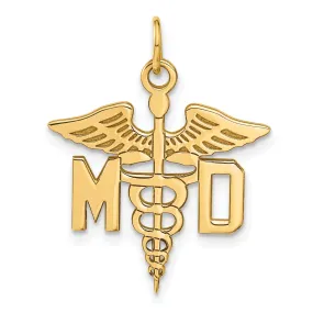 14k Yellow Gold Large M.D. Caduceus Pendant