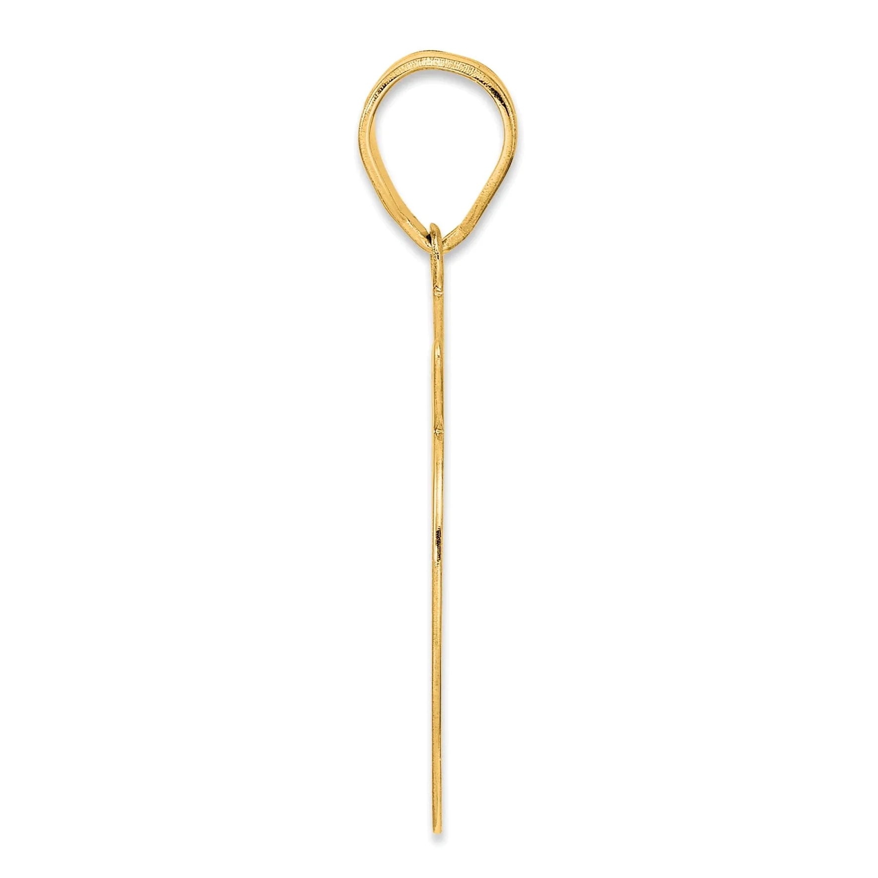14k Yellow Gold Polished Finish Script Design Number 69 Charm Pendant