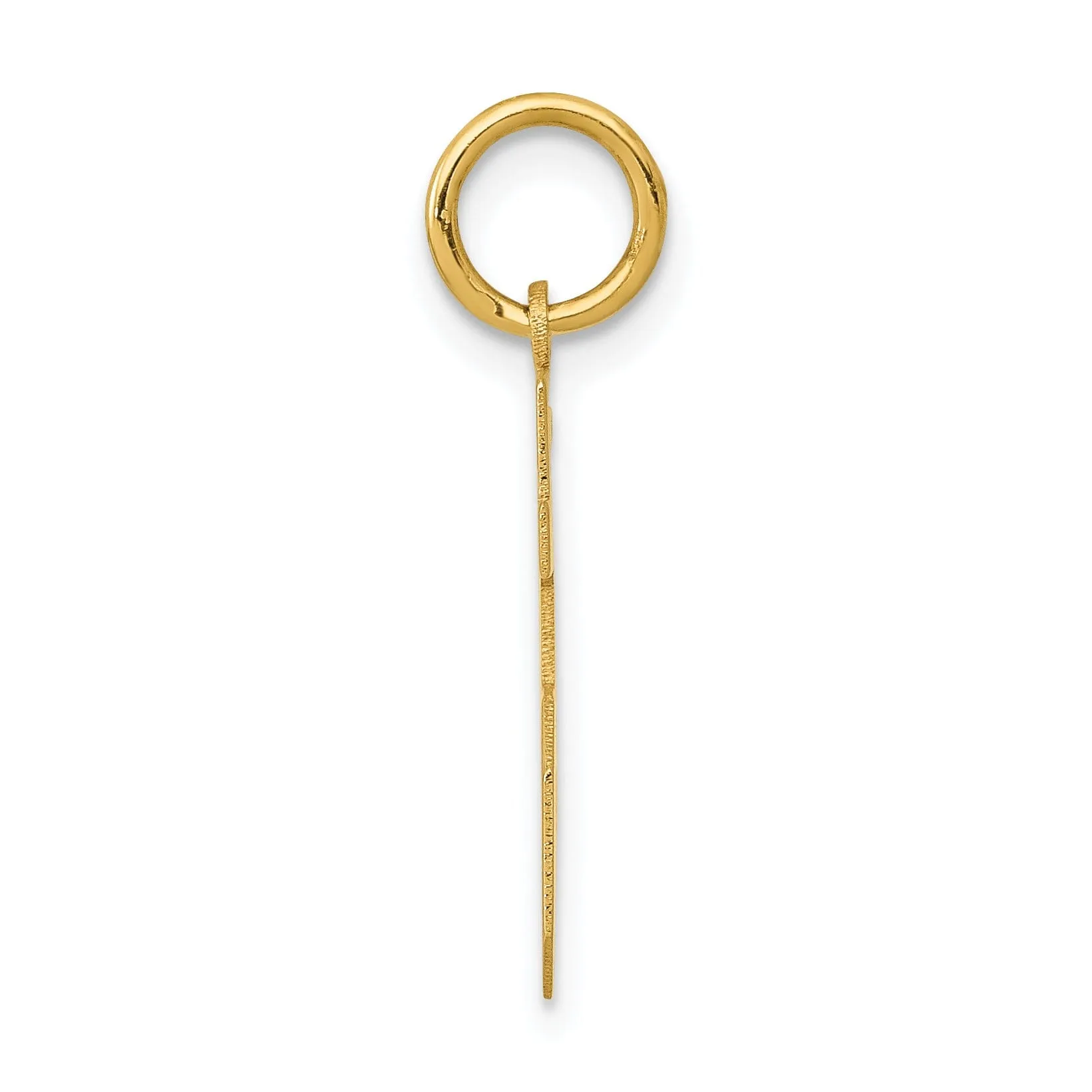 14k Yellow Gold Polished Finish Small Size Number 15 Charm Pendant