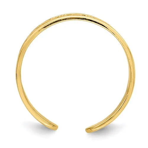 14k Yellow Gold Solid Moon and Stars Toe Ring