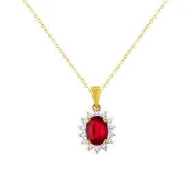14KY 14DIA(F/C) 0.17CT ,1RU OVAL-7X5m (1.05) Diamond Pendant  (121PB530ARDY)