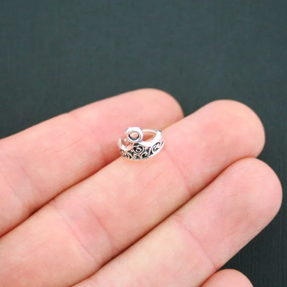 15 Crown Antique Silver Tone Charms 3D - SC4824