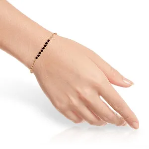 1.55 Carat 14K Solid Rose Gold Bracelet Natural Garnet