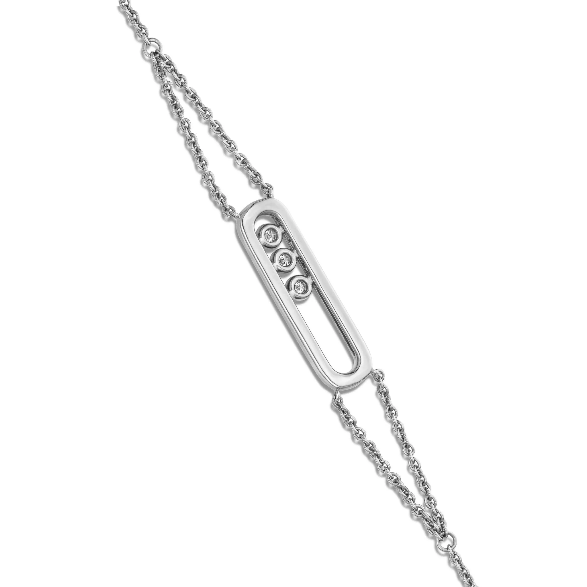18K Gold 0.65ct Floating Diamond Pendant Bracelet