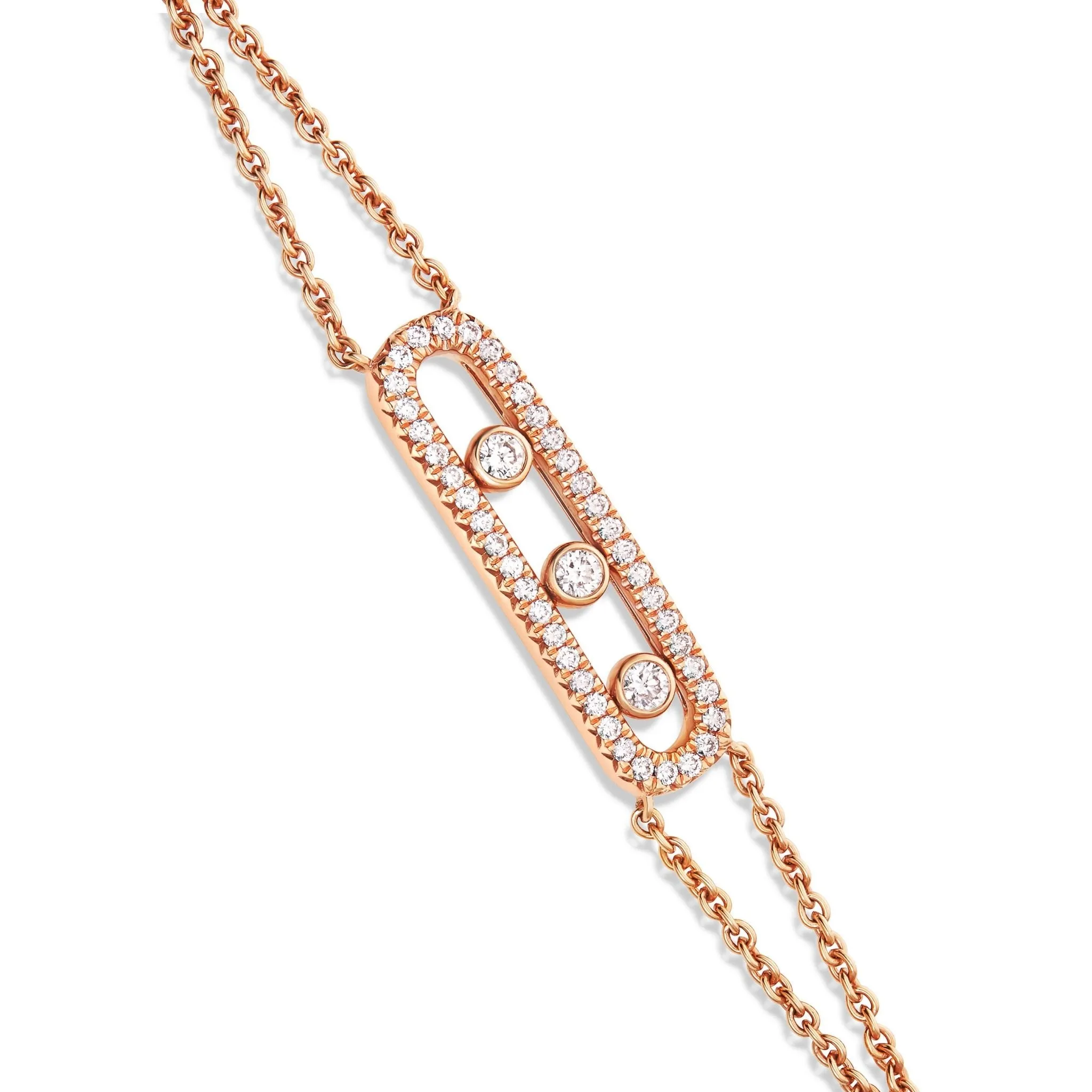 18K Gold 0.65ct Floating Diamond Pendant Bracelet