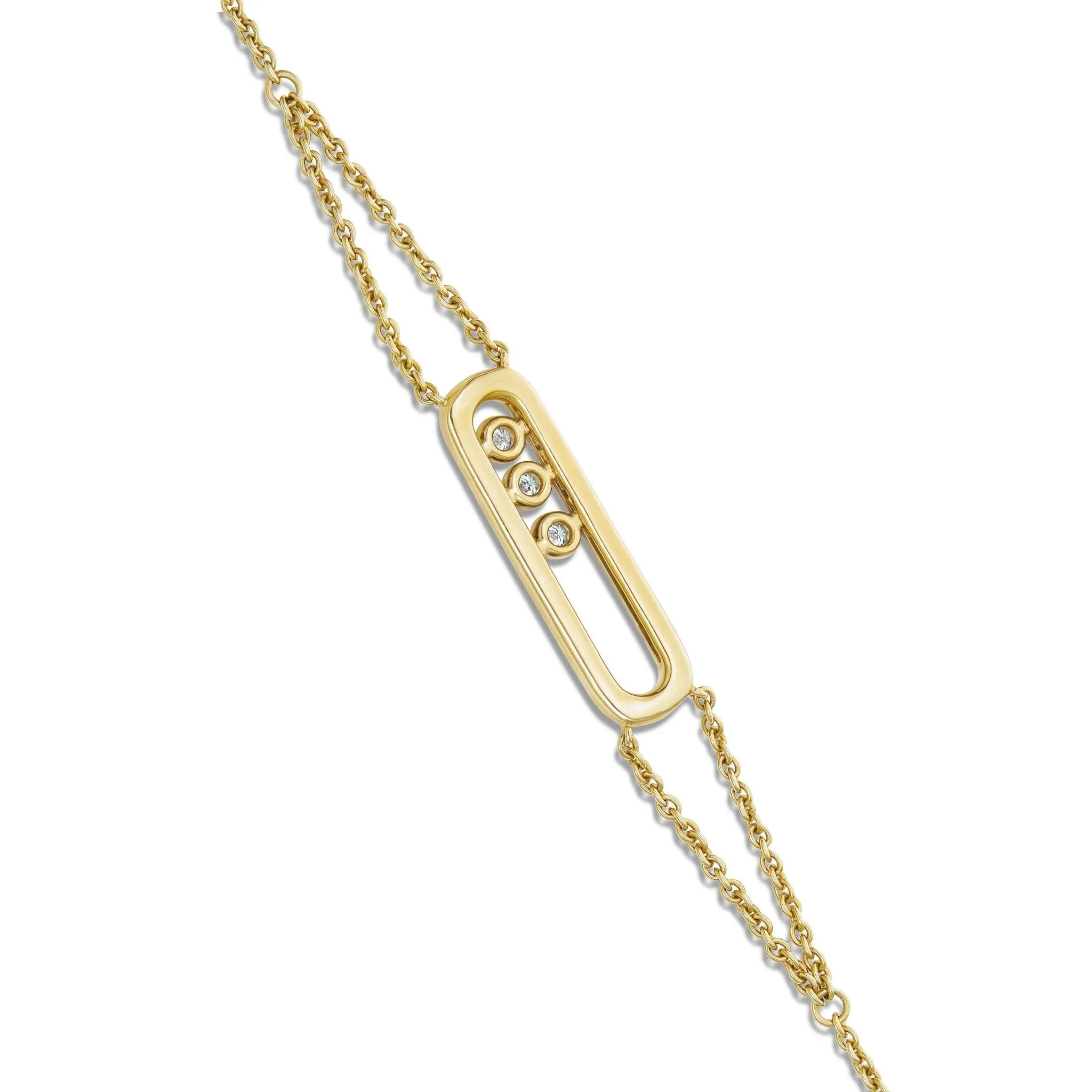 18K Gold 0.65ct Floating Diamond Pendant Bracelet