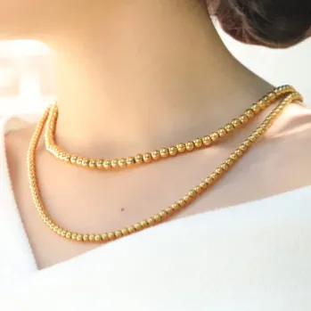 18K Gold-Filled Bead Necklace