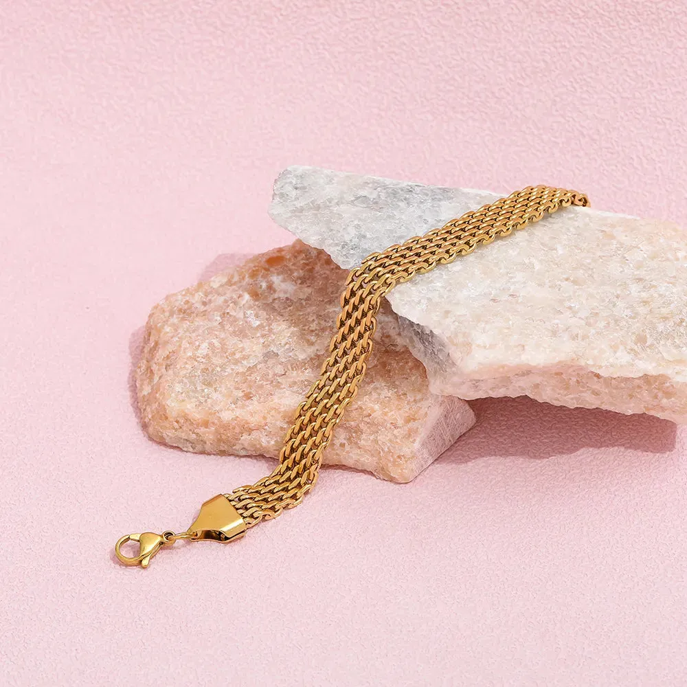 18K Gold-Filled Watchband Bracelet For Women
