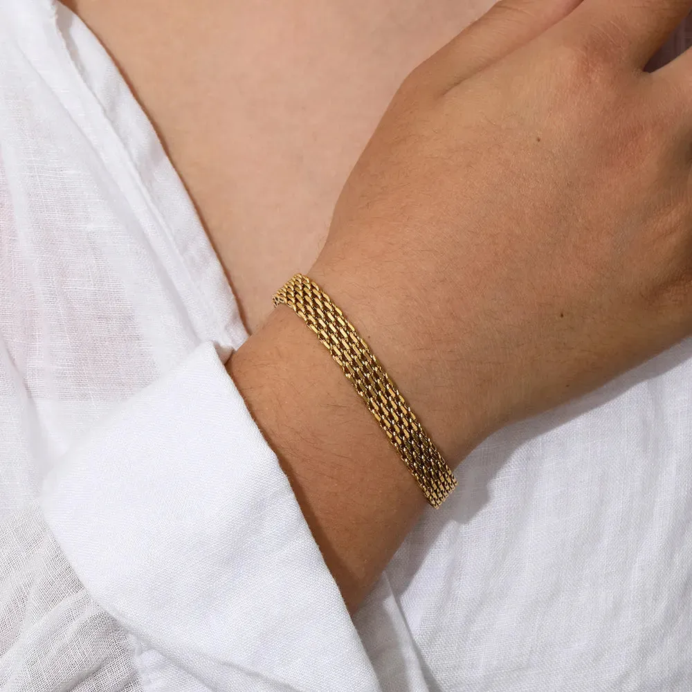 18K Gold-Filled Watchband Bracelet For Women