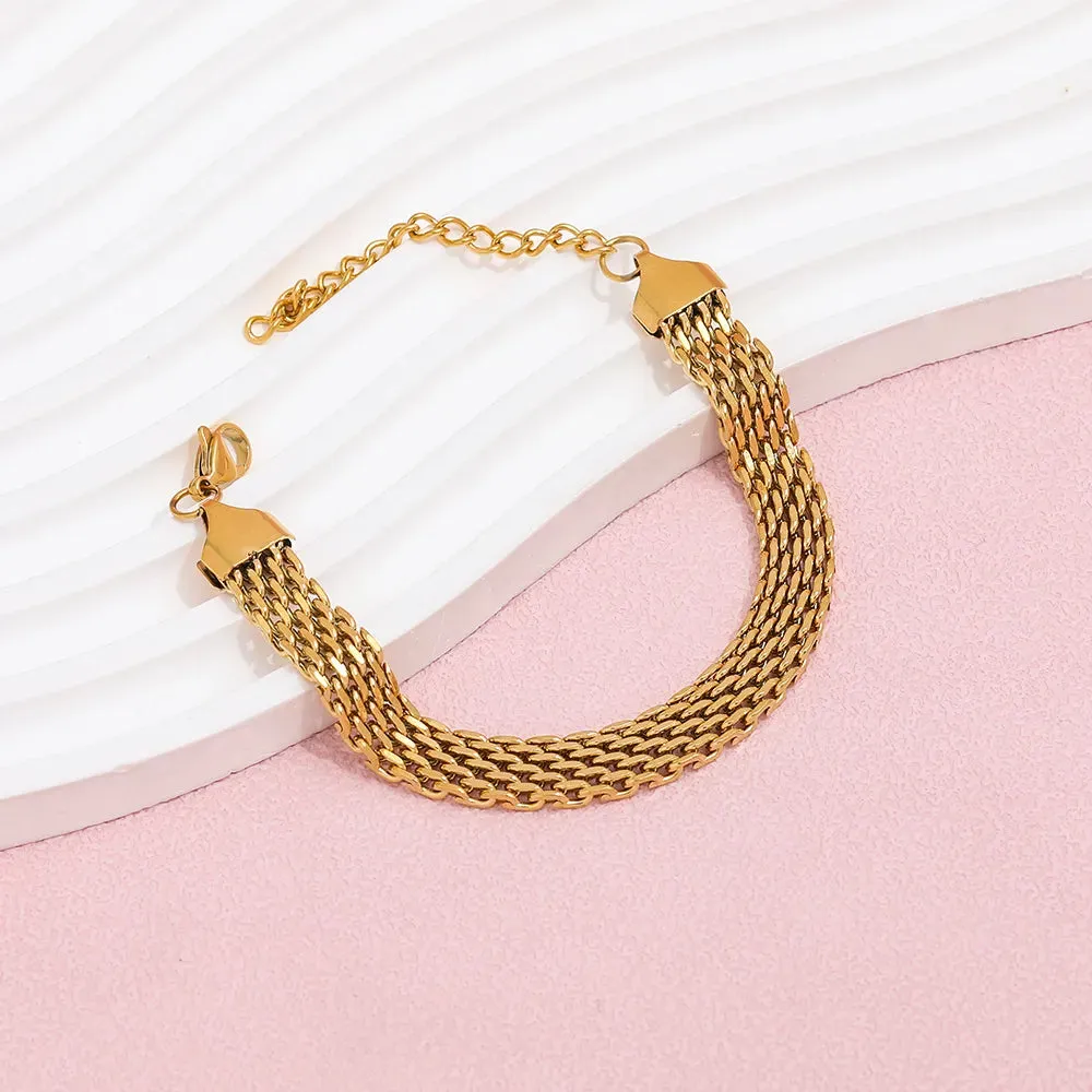 18K Gold-Filled Watchband Bracelet For Women