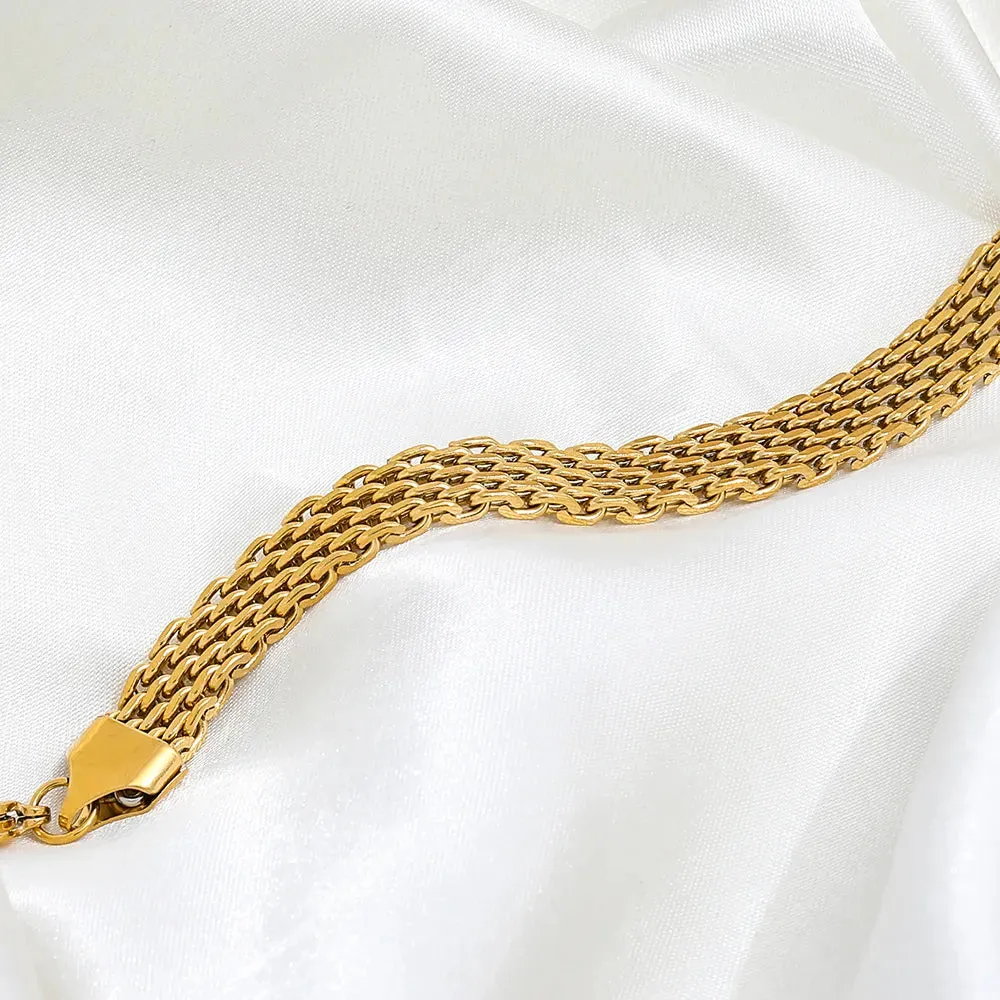 18K Gold-Filled Watchband Bracelet For Women