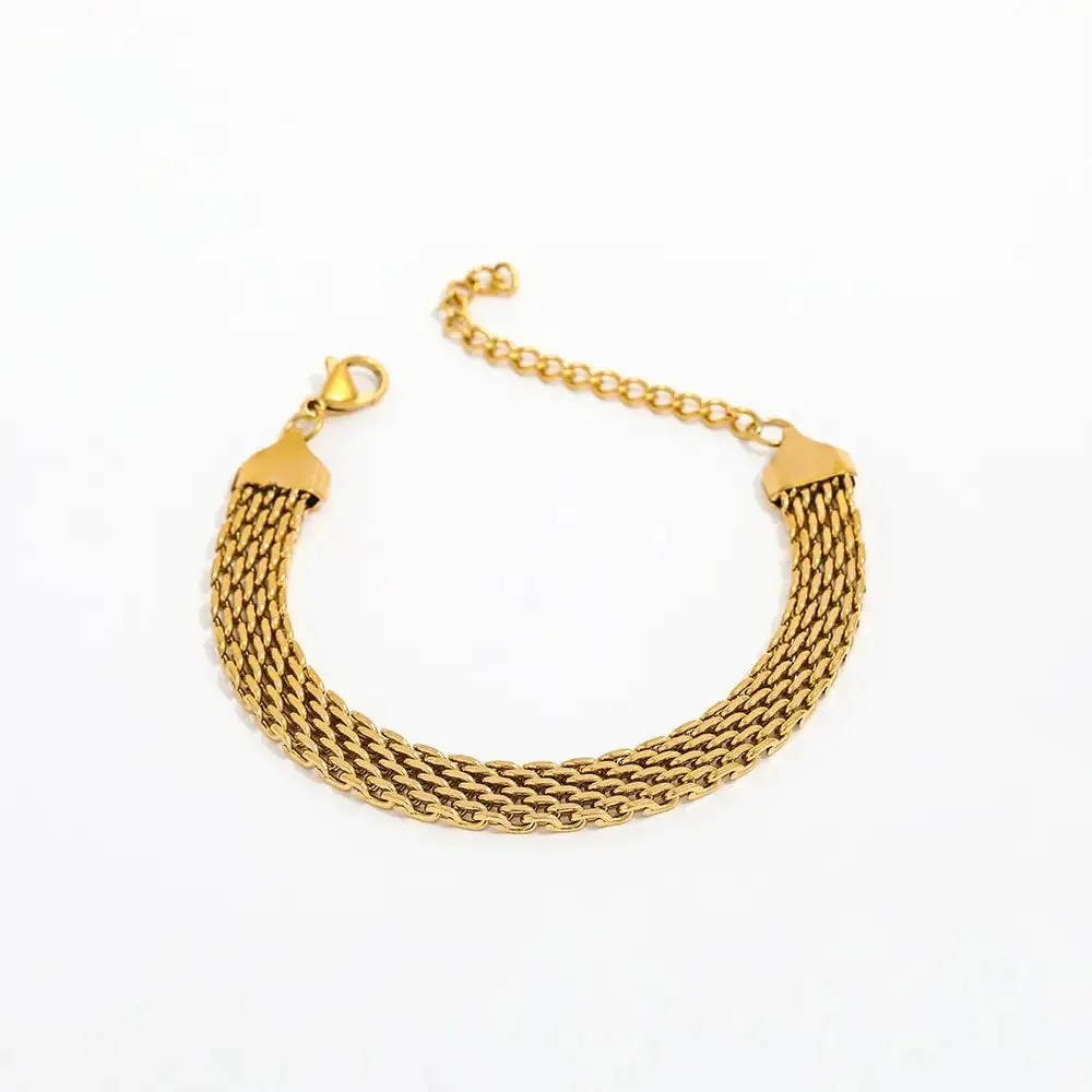 18K Gold-Filled Watchband Bracelet For Women