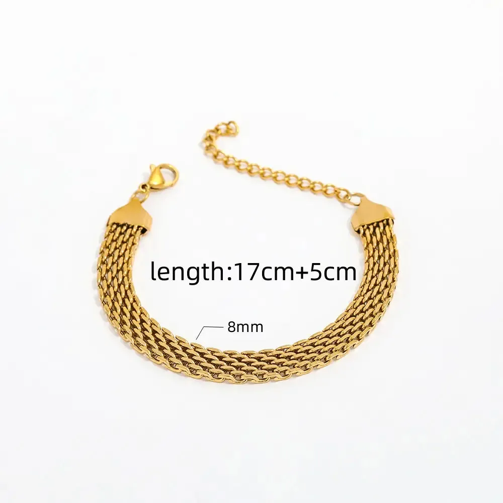 18K Gold-Filled Watchband Bracelet For Women