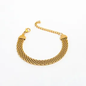 18K Gold-Filled Watchband Bracelet For Women
