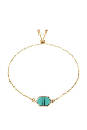 18k Gold Turquoise Geometric Bracelet