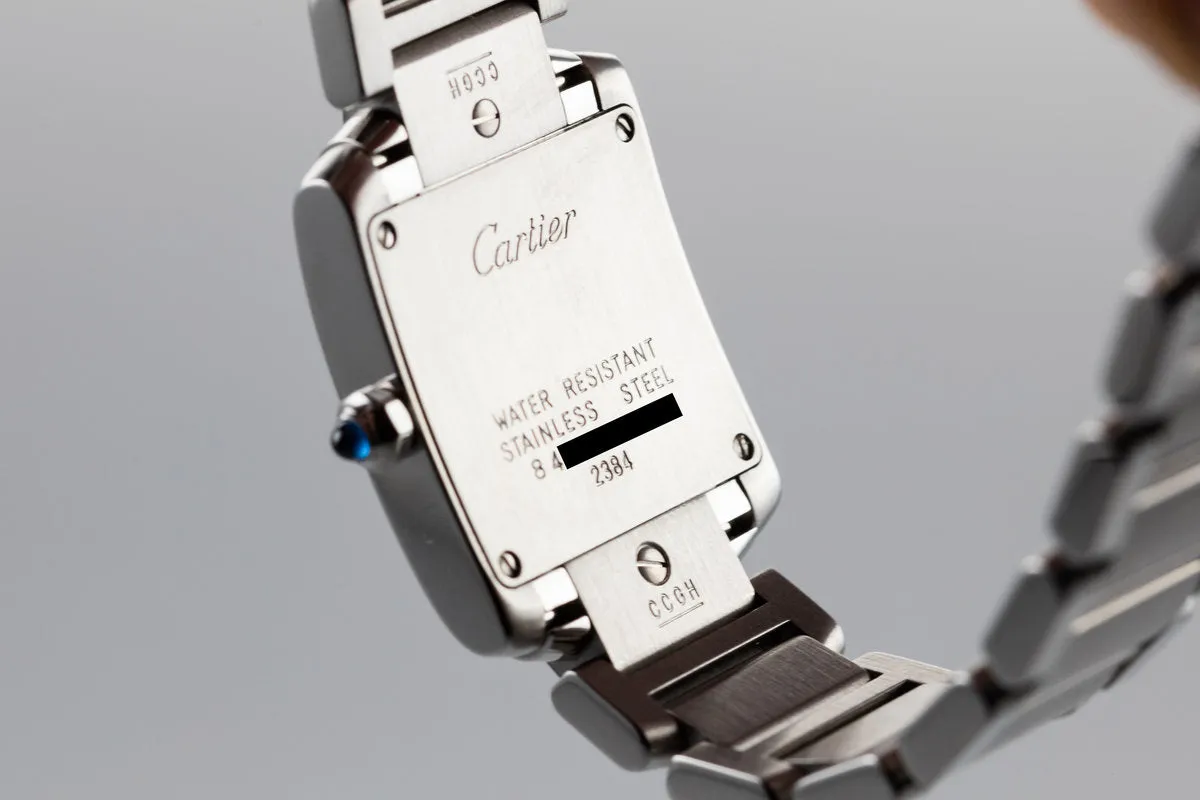 2003 Cartier Ladys Quartz Tank W51008Q3 with Papers