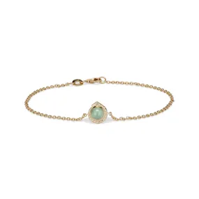 2025 Limited Edition Lunar New Year Snake Jade Bracelet - Gold Chain