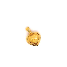 22K YG Women Hollow Heart Pendant-1pc
